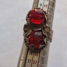 ANCIENT RARE SILVER VIKING RING STUNNING AUTHENTIC ANTIQUE ARTIFACT RED STONE