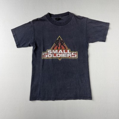 Vintage Small Soldiers Shirt Youth 10-12 Gray Logo Graphic Tee Movie Film 1998