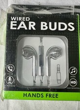 BRAND NEW Silver HD WIRED HANDS FREE EAR BUDS 3.5mm Audio Port Watch-Us EARBUD