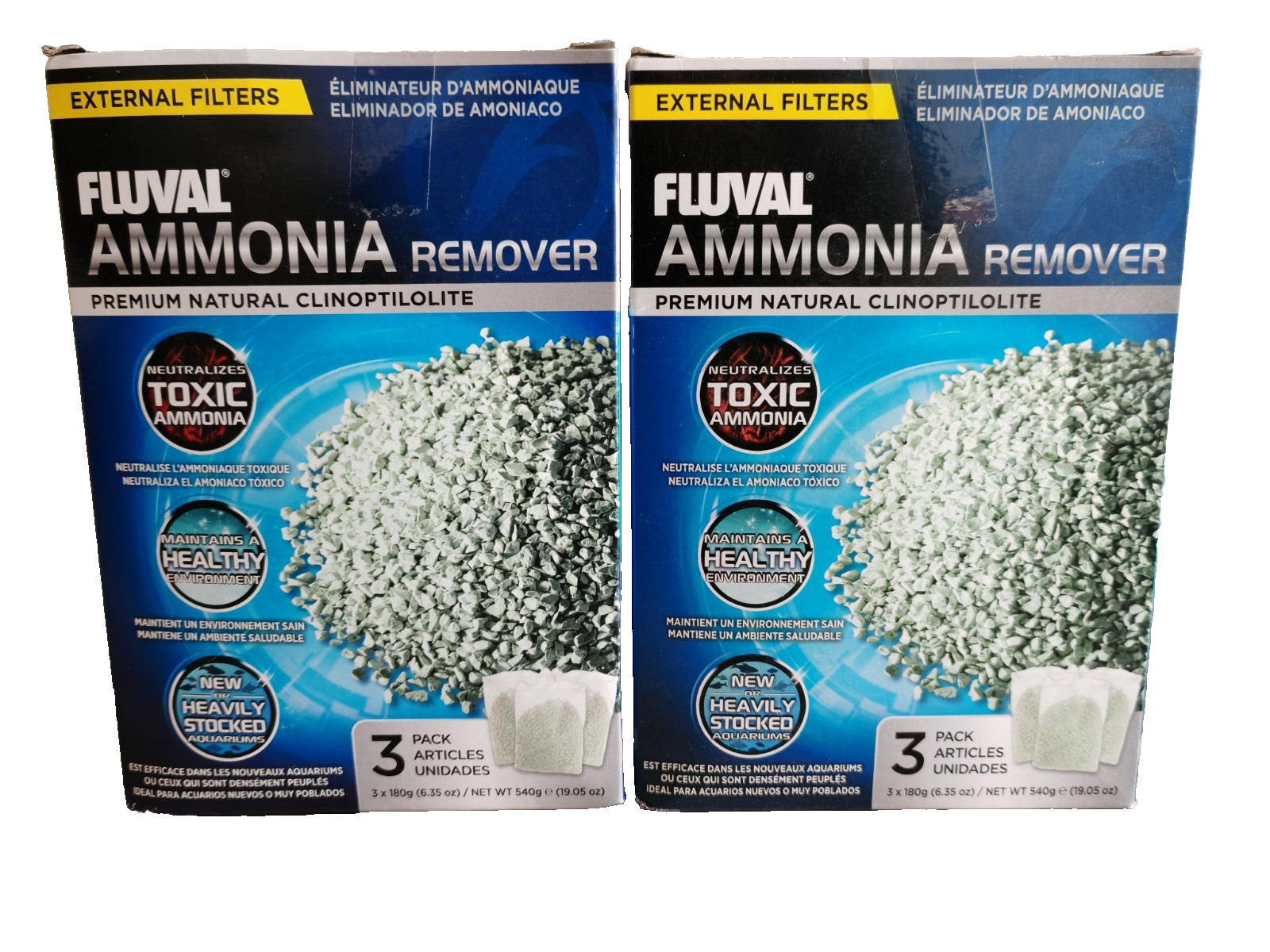 Fluval Ammonia Remover 3 Pack x2 Boxes Aquarium External Filters Clinoptilolite