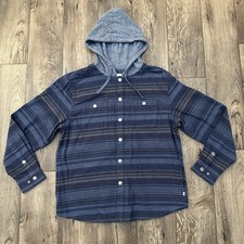 KATIN Hooded Flannel Shirt Jacket 100 Shacket Men  s Size M Blue
