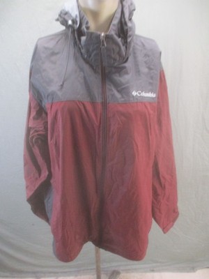 Columbia Size L Mens Multicolor Drawcord Hem Hooded Zip Hiking Windbreaker 932