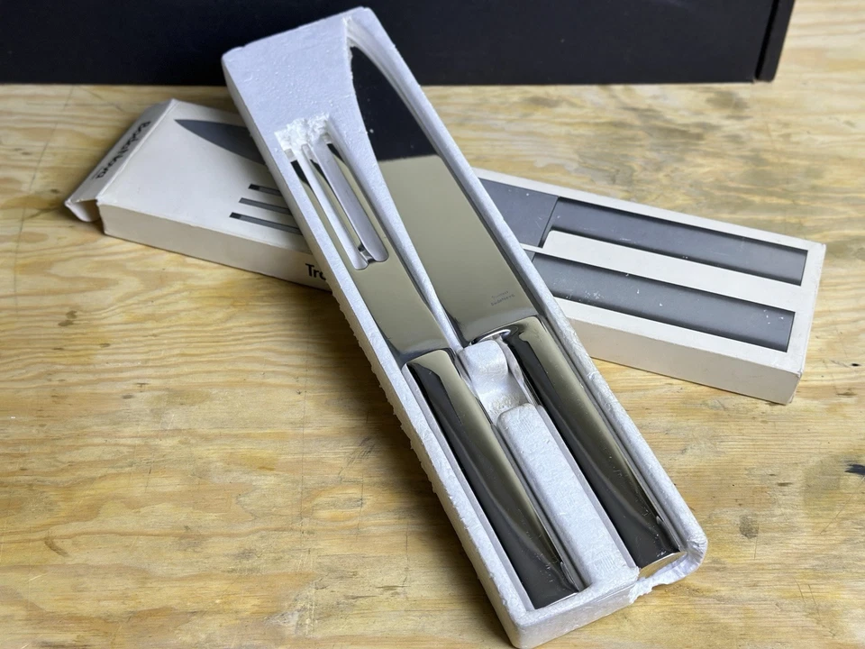 Boda Nova Modernist Sweden Stainless Steel Carving Set Knife Fork w Box CLEAN - Image 2 of 4