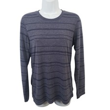 Adidas Ultimate 2.0 Long Sleeve Striped Purple Athletic Shirt Womens Size S /A78