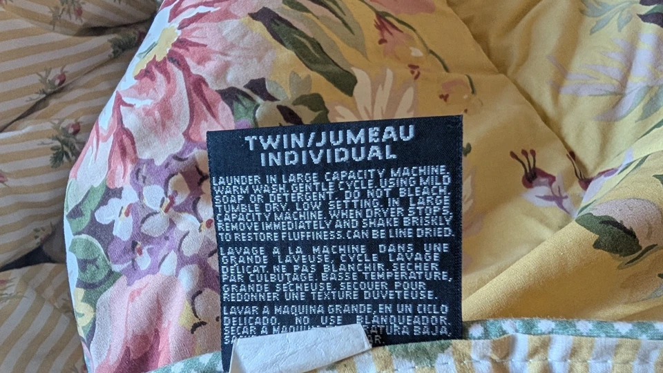 1 Ralph Lauren Brooke YELLOW Floral Comforter COTTON- very great used condition! - Image 3 of 4