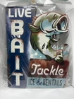 Live Bait Tackle Fishing 27.5" Tall Metal Vintage Rustic Looking Tin Sign