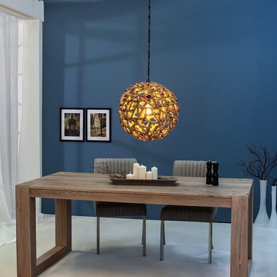 Nautical Driftwood Ceiling 20'' Ball Pendant Chandelier Light - Seaside Ocean