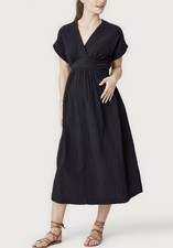 Hatch The Carolina Dress Black Maternity 100% Cotton Midi Summer Medium Size 2