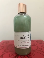 Bath & Body Works AQUA MARINE 2-IN-1 Bubble Wash Bath Milk 10 oz Mineral Co RARE