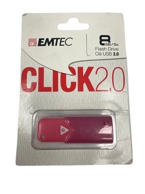 EMTEC 8GB Click 2.0 USB Flash Drive   Sleek Pink Portable Storage   Plug & Play