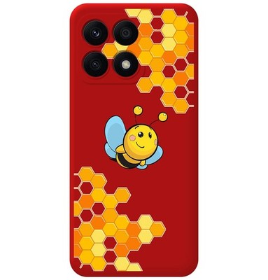 TuMundoSmartphone Silikon Flüssig Rot für Huawei Honor X8a Bienen Design