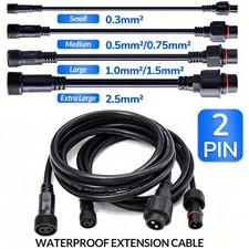 2 Pin Waterproof Extension Cable Connector Ma...