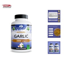 Odorless Garlic Concentrated 100:1 Garlic Extract with Olive Oil 150 Soft...