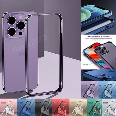 Für Apple iPhone 16 15 14 Pro Max 13 Metall Rahmen Bumper Case Handy Schutzhülle
