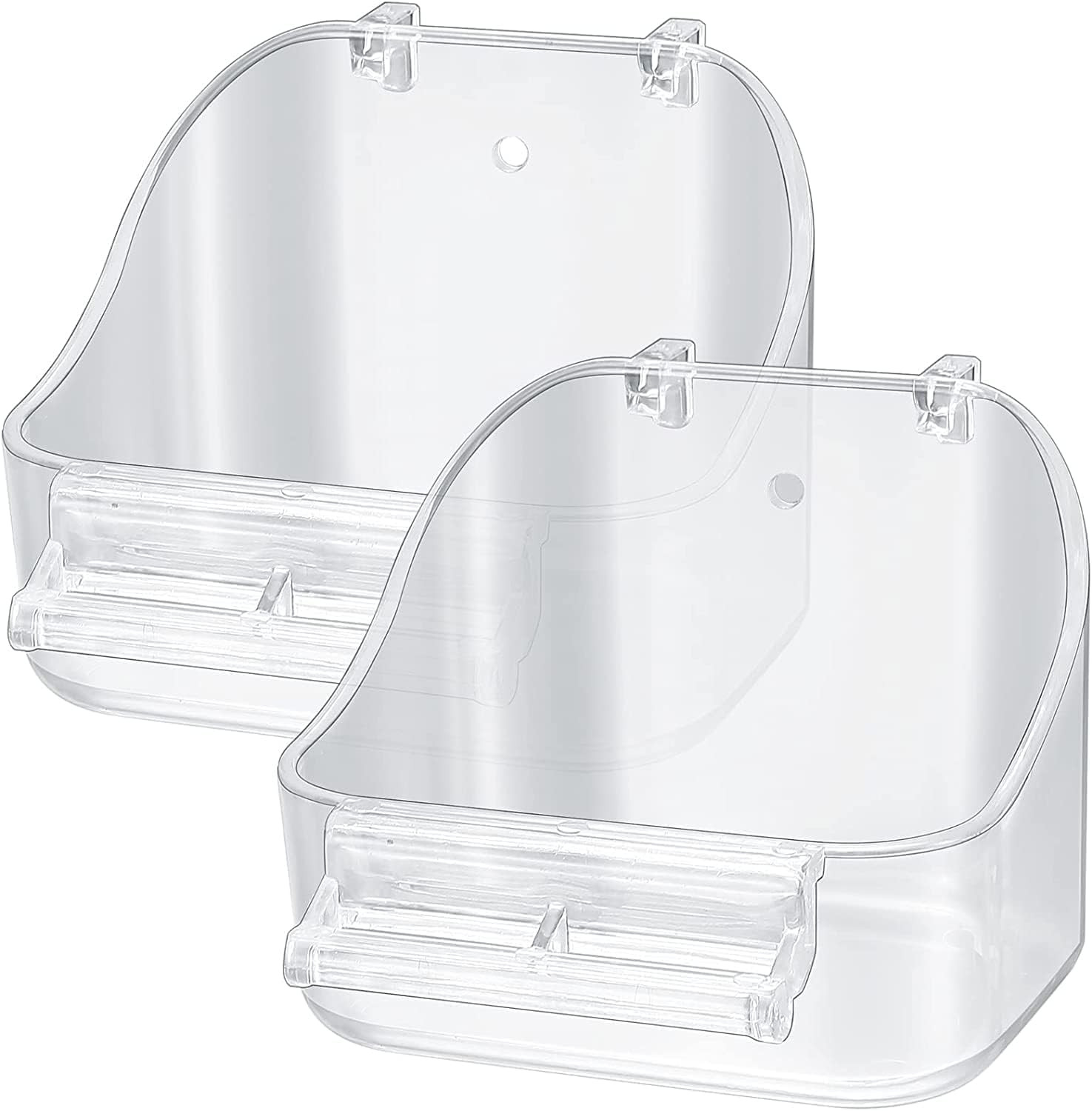 2 Pcs Clear Bird Bath for Cage, Budgie Bath, Bird Bath Tub for Bird Parrot Bath