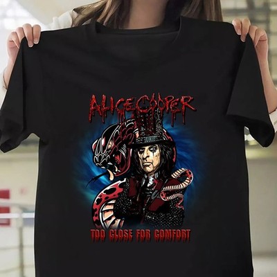 Alice Cooper Too Close For Comfort Tee, Alice Cooper Gothic Tee Metal Rock Fans
