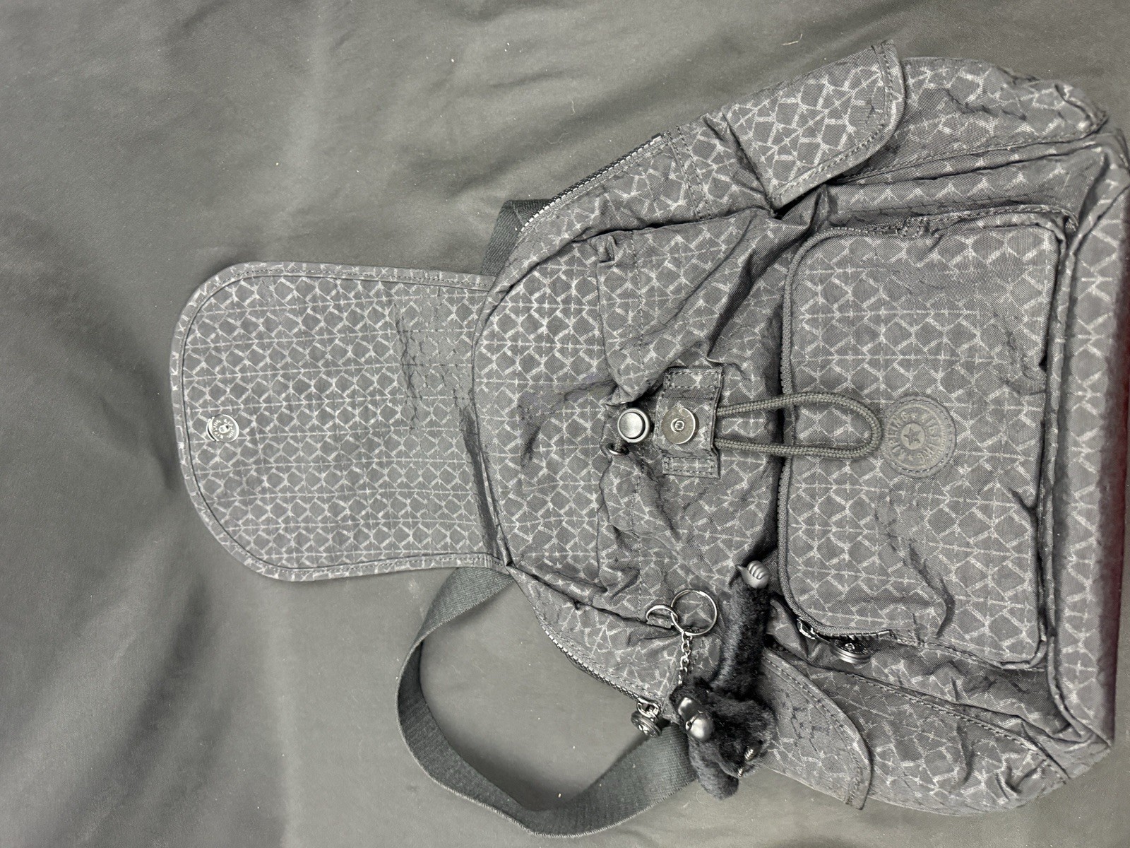 Kipling BlackNylon Mini Drawstring Backpack Front… - image 9