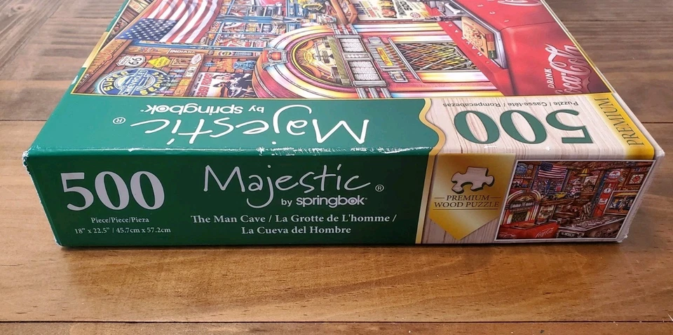 Majestic by Springbok Man Cave 500 Piece Wood Wooden Jigsaw Puzzle Harley Coke - Image 4 of 4