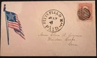 65 Civil War Patriotic - Red & Blue Flag Facing Left w/Star - Pittsfield, MASS