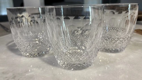 3 WATERFORD CRYSTAL COLLEEN OLD FASHIONED VINTAGE BAR GLASSES 8 oz.3 3/8 In Tall