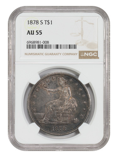 1878-S Trade $1 NGC AU55 - Trade Dollar - Great Type Coin