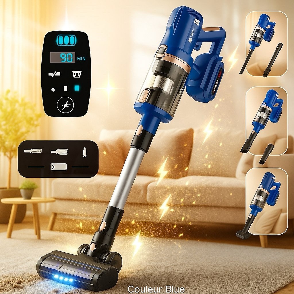 Aspirateur balai sans fil pour grand appartement autonomie 60 min Blossom