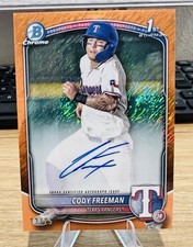 Cody Freeman 2025 Bowman Chrome 1st Orange Shimmer Refractor Auto #CPA-CFR 12/25