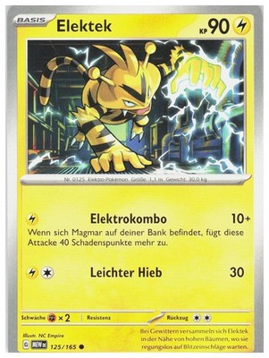 Electabuzz 125/165 Common 151 Pokemon Near Mint