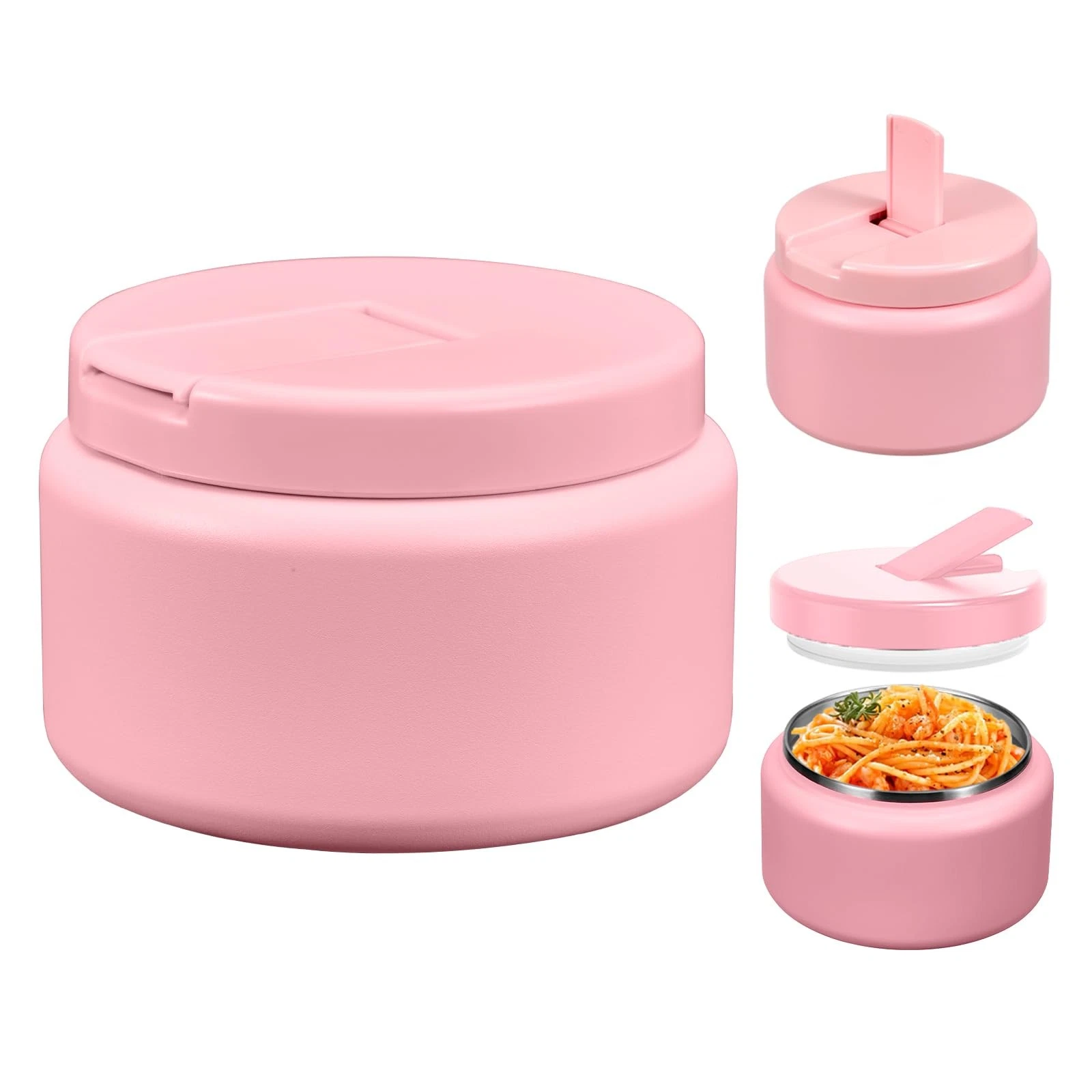 13.5oz Kids Jar for Hot Food, Insulated Vacuum Food Jar with Buckle Lid, Stai...