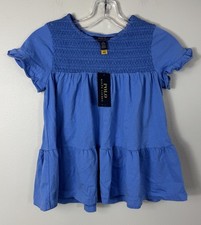 Polo Ralph Lauren Dress Girls Medium 8 - 10 New NWT Blue Pullover 100 Cotton
