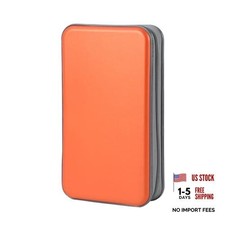 CD Case Hard Plastic Organizer Wallet for Car  CD DVD 96 Capacity Orange