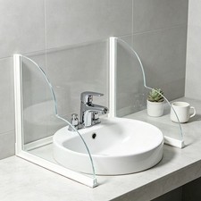 Wasser f&uuml;r Spritzschutz f&uuml;r Dusche und Badewanne 2er Pack klar 23,5x23,5cm