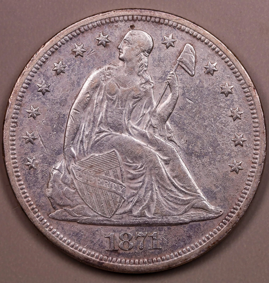 Uncertified 1871 Year Seated Liberty US Dollars (1840-1873) for