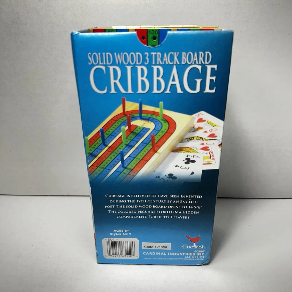 Classic Games Cribbage Set w/Folding Wood Board & Poker Cards (Extra Wood Board) - Image 4 of 4