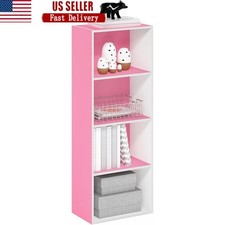 4-Tier Shelf Unit Storage Organizer Bookcase Open Display Easy Assembly New