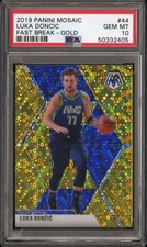 2019 PANINI MOSAIC FAST BREAK-GOLD #44 LUKA DONCIC #/10 PSA 10 LOW POP 2ND YEAR!