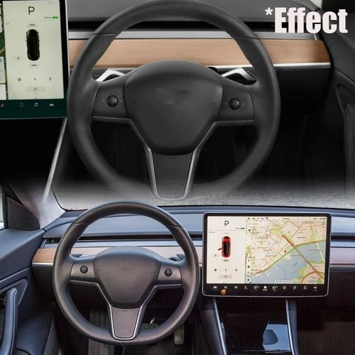 Fit For Tesla Model 3 Y Heated LH Driver Leather Steering Wheel 1490214-00-B - Picture 4 of 11