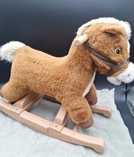 Rock N Rider Toddlers Brown White Plush Rocking Horse "Charger" Version Fun