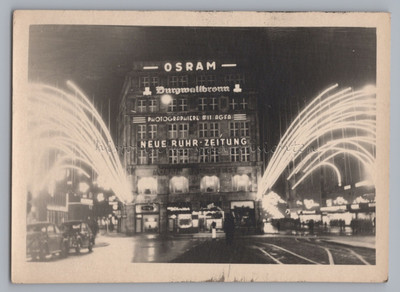 Essen 1955 - Advent Nacht Licht OSRAM Reklame - Altes Foto 1950er