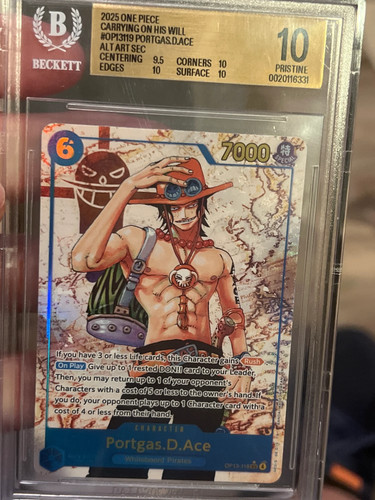 2025 One Piece Card Game Carrying on His Will Portgas.D.Ace ALT ART SEC BGS 10