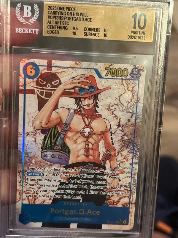 2025 One Piece Card Game Carrying on His Will Portgas.D.Ace ALT ART SEC BGS 10