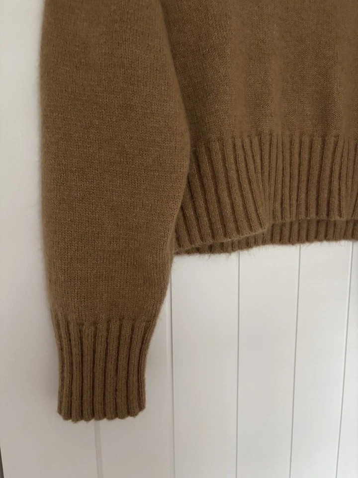 AUTOGRAPH M&S WOMENS WOOL & MOHAIR CARAMEL TAN BROWN CROPPED JUMPER Size 16 Bnwt - Image 2 of 4