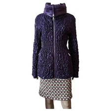 Prada Sport Purple Quilted Nylon High Collar Jacket Size IT 44 US 8 Ret 2400.