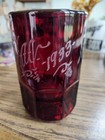 1933 Ruby Red Glass Mug - Etched 1933 World's Fair Chicago 4 1/2" - Excellent  — photo 2
