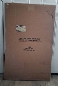 1950S HAZELLES #60 TURN AROUND  PUPPET AND MARIONETTE STAGE W/INSTRUCTIONS & BOX