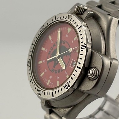 HUNTING WORLD 時計　HW-05 HUNTING WORLD Compass men Quartz red Dial Watch Japan in box