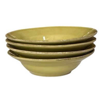 (4) Noble Excellence Astoria Green Soup Bowls Portuguese Stoneware Discontinued