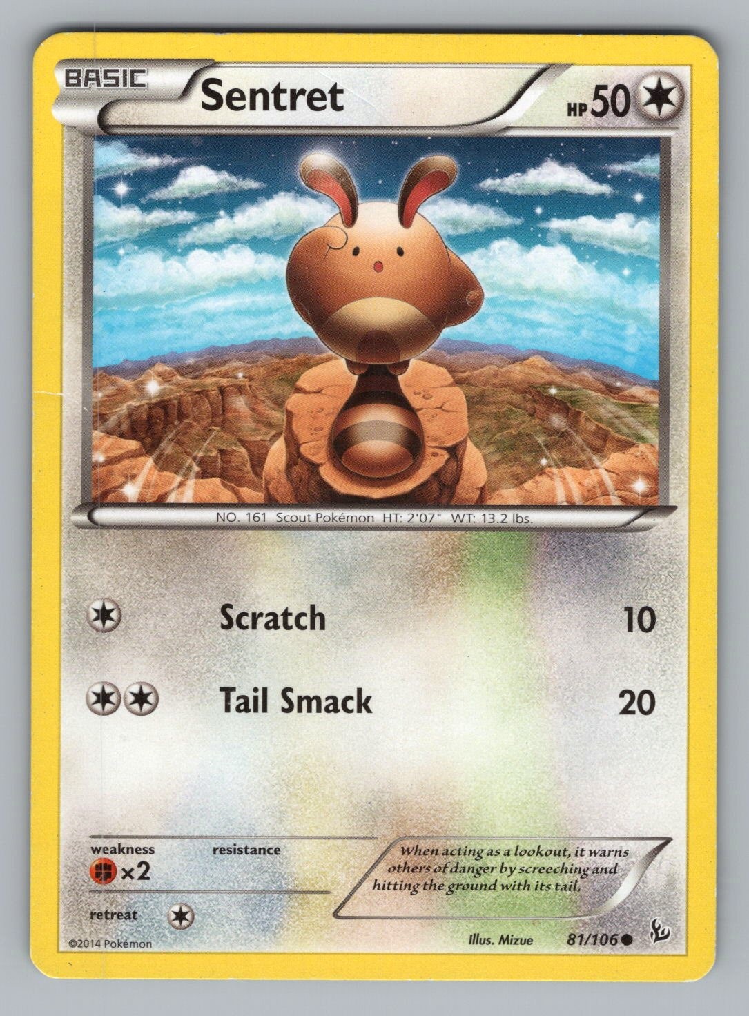 SENTRET 81/106 C FLASHFIRE POKEMON LP FLF 2014*+