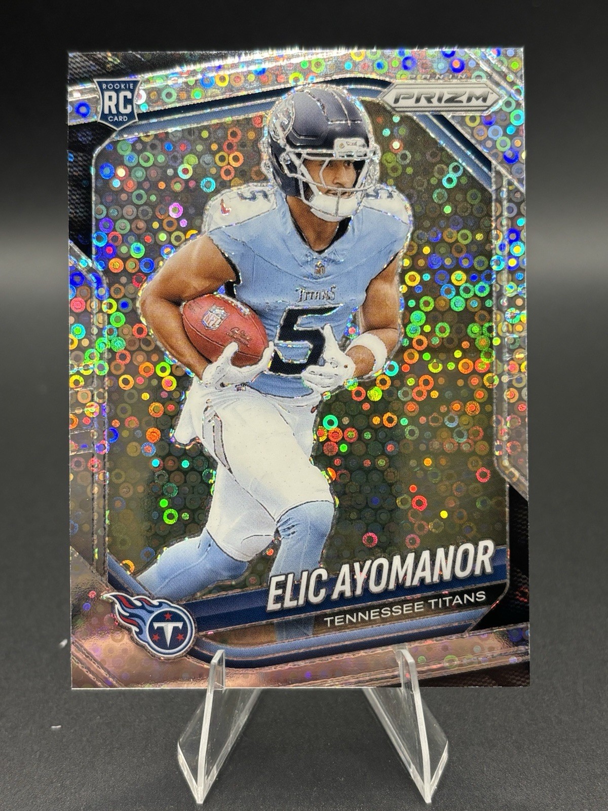 2025 Panini Prizm #321 Elic Ayomanor No Huddle Disco Titans Football