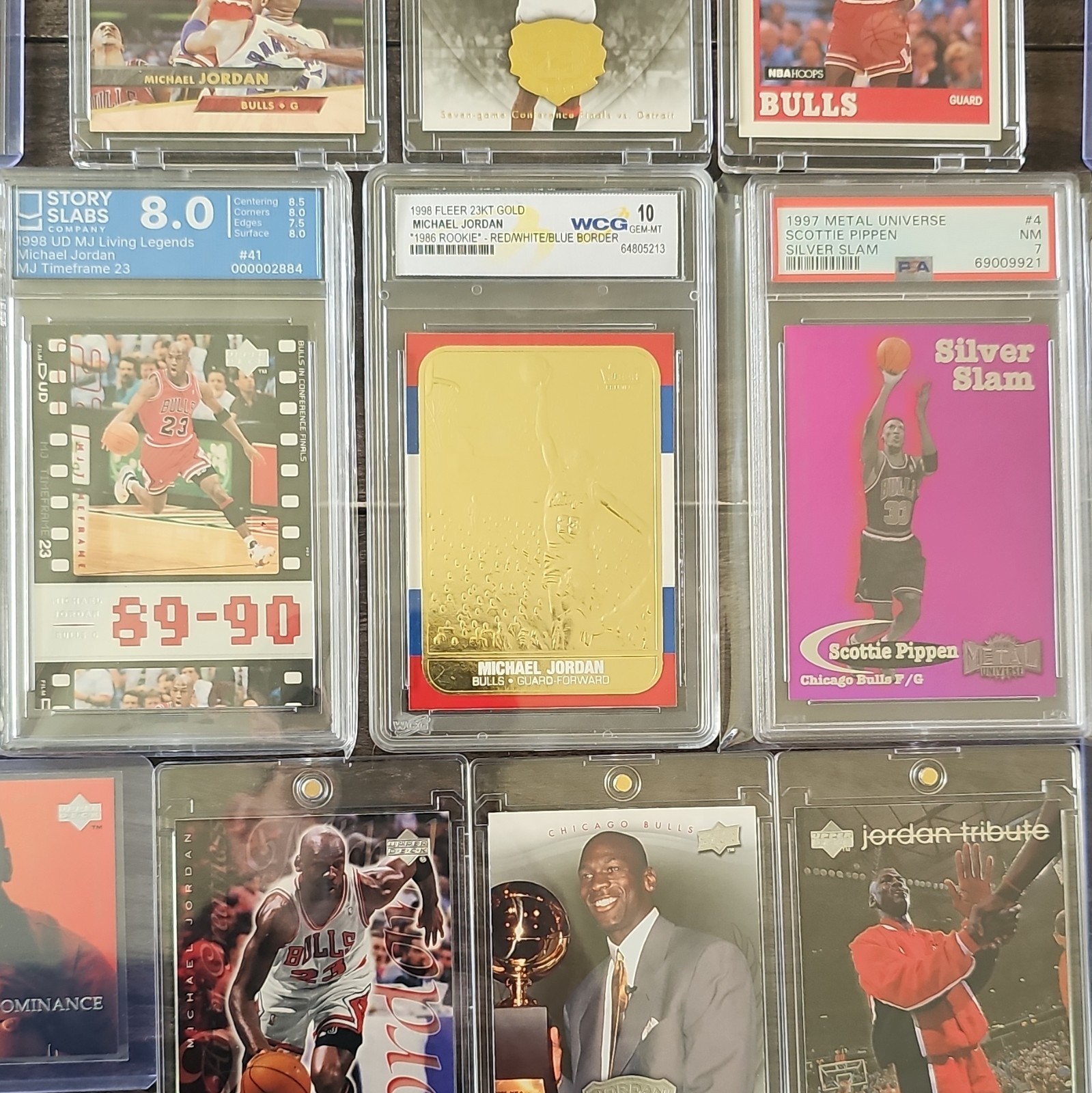 48-Card Vintage NBA Lot 47 Michael Jordan & 1 PSA 7 Scottie Pippen Silver Slam view 7